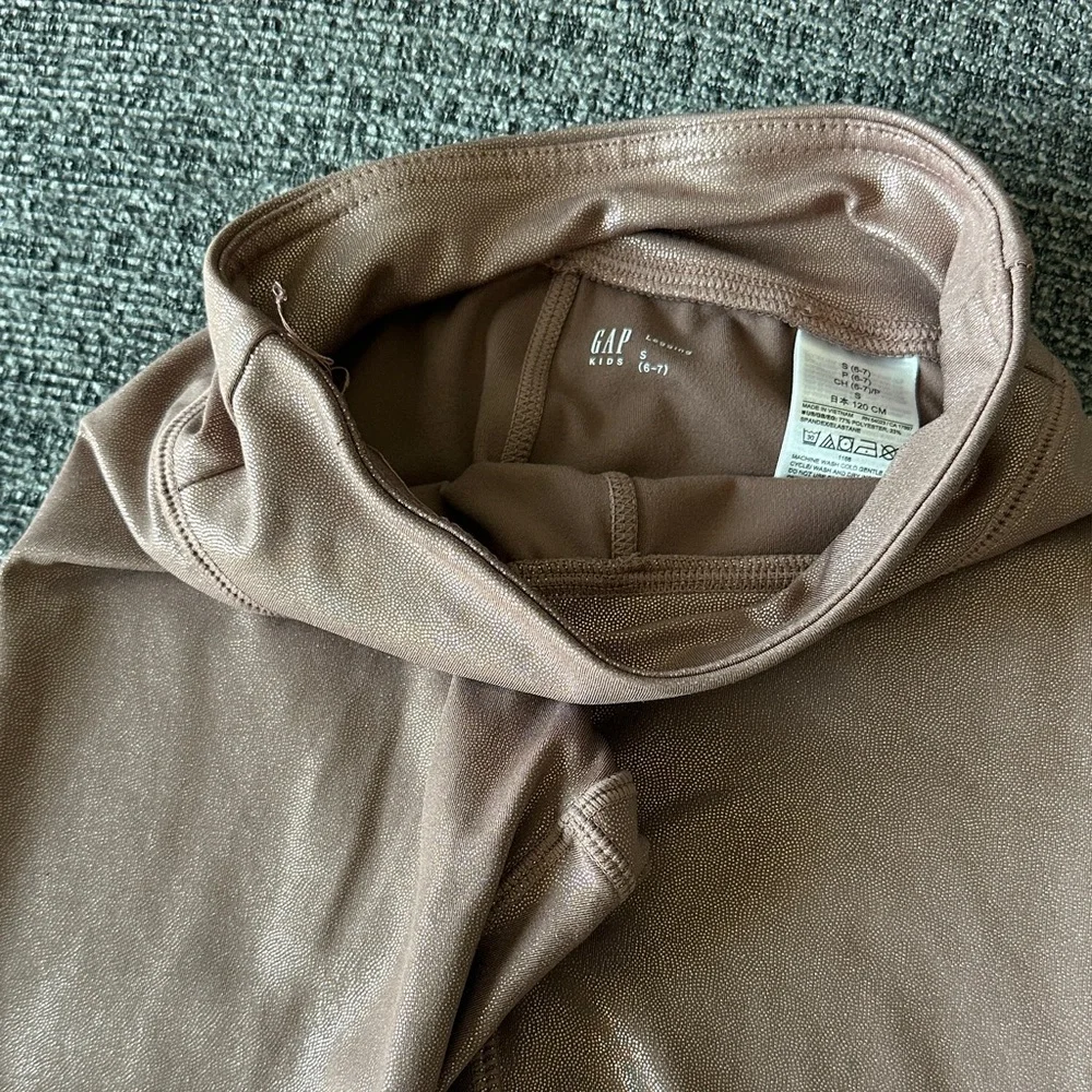 GAP Girls' Shimmery Rose Brown Leggings